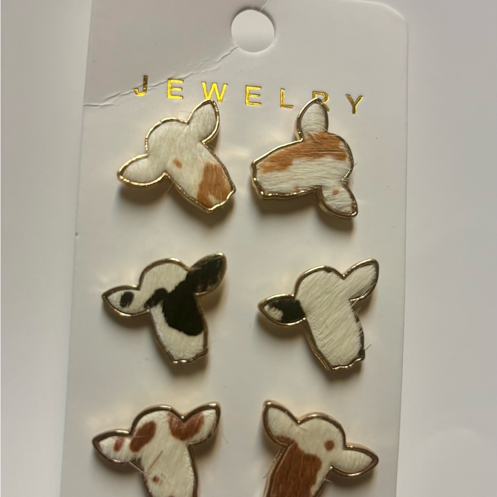 Cow Print Earrings Set